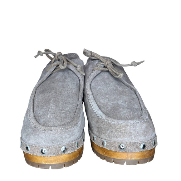 Rag & Co Taupe Iroko Tie Detail Stud Clogs - Picture 6 of 16